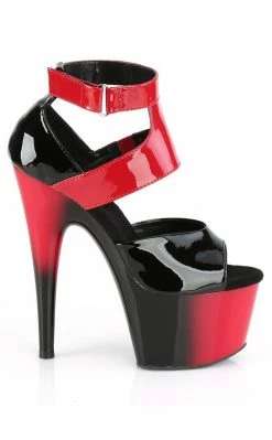 Pleaser ADORE-700-16 Black & Red Patent Heels