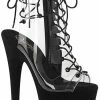 Pleaser Pole Shoes ADORE-700-30FS Black/Clear Faux Suede Heels