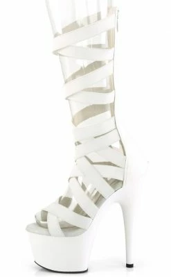 Pleaser ADORE-700-48 White Matte Sandals Pole Shoes
