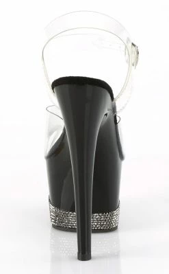 Pleaser ADORE-708-3 Black & Pewter Rhinestone Heels