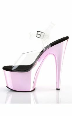 Pleaser ADORE-708 Clear & Baby Pink Chrome Heels 9 Pleaser ADORE-708 Clear & Baby Pink Chrome Heels