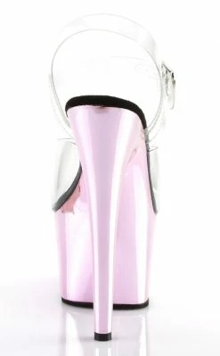 Pleaser ADORE-708 Clear & Baby Pink Chrome Heels 10 Pleaser ADORE-708 Clear & Baby Pink Chrome Heels