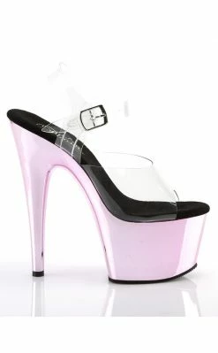 Pleaser ADORE-708 Clear & Baby Pink Chrome Heels 11 Pleaser ADORE-708 Clear & Baby Pink Chrome Heels