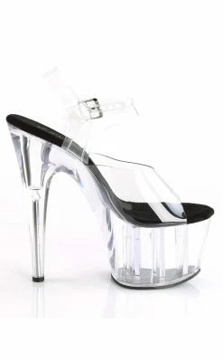 Pleaser Pole Shoes ADORE-708 Clear & Black Heels
