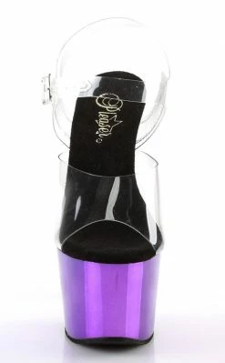 Pleaser ADORE-708 Clear & Purple Chrome Heels Pole Shoes
