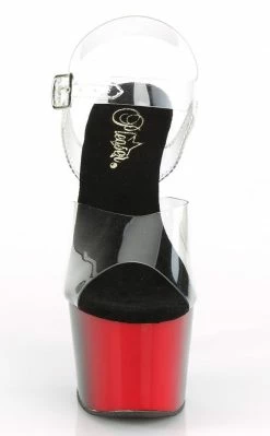 Pleaser ADORE-708BR Clear/Red-Black Heels Pole Shoes
