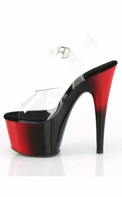 Pleaser ADORE-708BR Clear/Red-Black Heels Pole Shoes