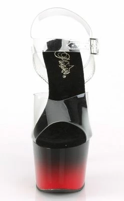 Pleaser ADORE-708BR-H Clear/Red-Black Heels