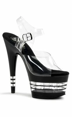 Pleaser ADORE-708LN Clr/Blk Heels