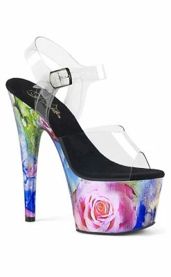 Pleaser ADORE-708MRP Clear/Metallic Multi Heels
