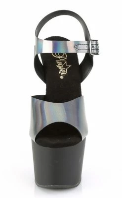 Pleaser ADORE-708N-DT Pewter Hologram Heels Pole Shoes