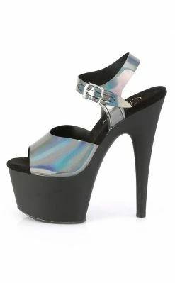 Pleaser ADORE-708N-DT Pewter Hologram Heels Pole Shoes