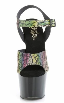 Pleaser Pole Shoes ADORE-708N-LTP Green-Purple/Black Heels