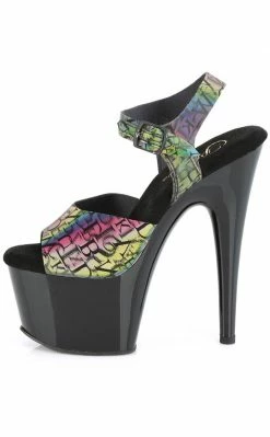Pleaser Pole Shoes ADORE-708N-LTP Green-Purple/Black Heels