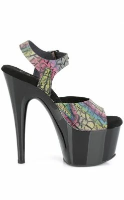 Pleaser Pole Shoes ADORE-708N-LTP Green-Purple/Black Heels