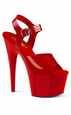 Pleaser Pole Shoes ADORE-708N Red Jelly-Like Heels