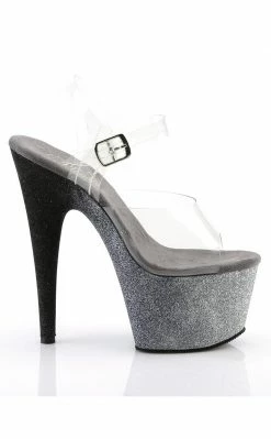 Pleaser ADORE-708OMBRE Silver Black Ombre Heels Pole Shoes