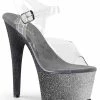 Pleaser ADORE-708OMBRE Silver Black Ombre Heels Pole Shoes
