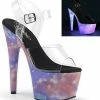Pleaser Pole Shoes ADORE-708REFL Purple-Blue Reflective Heels