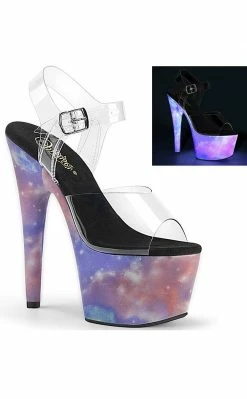 Pleaser Pole Shoes ADORE-708REFL Purple-Blue Reflective Heels
