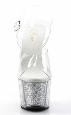 Pleaser ADORE-708SRS Clr/Slv SRS Heels