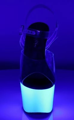 Pleaser Pole Shoes ADORE-708UV Clear & Neon White Heels