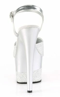 Pleaser ADORE-709-2G Silver Glitter Heels