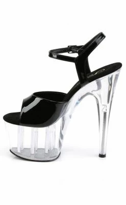 Pleaser ADORE-709 Black & Clear Heels