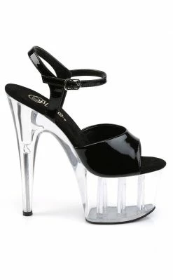 Pleaser ADORE-709 Black & Clear Heels