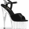 Pleaser ADORE-709 Black & Clear Heels