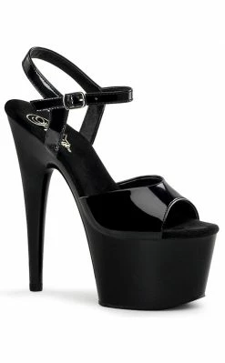 Pleaser ADORE-709 Black Patent Heels Pole Shoes