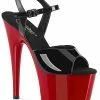 Pleaser ADORE-709 Black / Red Heels Pole Shoes