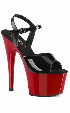 Pleaser ADORE-709 Black / Red Heels Pole Shoes