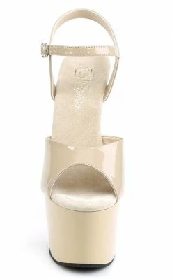Pleaser ADORE-709 Cream Patent Heels Pole Shoes