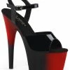 Pleaser ADORE-709BR Red Black Heels