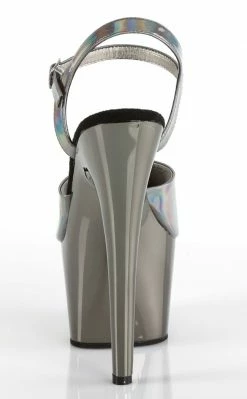 Pleaser ADORE-709HGCH Pewter Hologram / Pewter Chrome Heels