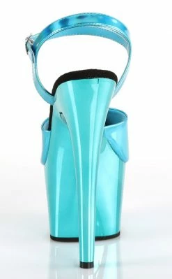 Pleaser ADORE-709HGCH Turquoise Hologram Chrome Heels Pole Shoes