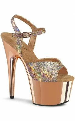 Pleaser ADORE-709HM Rose Gold Metallic Heels Pole Shoes