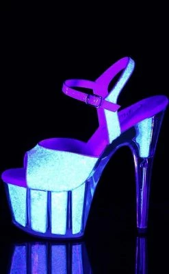 Pleaser ADORE-710UVG Neon Opal Glitter Heels Pole Shoes