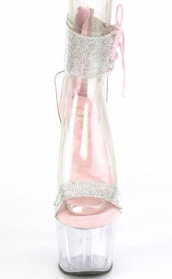 Pleaser ADORE-727RS Clear/Baby Pink Rhinestone Heels Pole Shoes