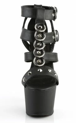 Pleaser ADORE-758 Black Faux Leather Heels