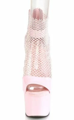 Pleaser ADORE-765RM Baby Pink Rhinestone Mesh Heels Pole Shoes