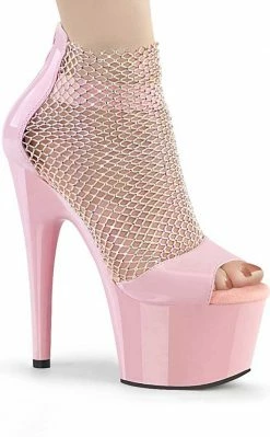 Pleaser ADORE-765RM Baby Pink Rhinestone Mesh Heels Pole Shoes