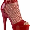 Pleaser ADORE-765RM Red Patent Rhinestone Mesh Heels