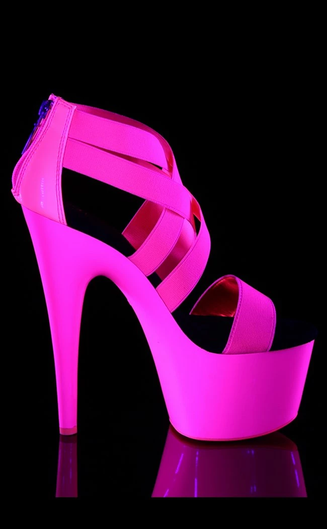 Pleaser Pole Shoes ADORE-769UV Neon Hot Pink Heels 7 Pleaser Pole Shoes ADORE-769UV Neon Hot Pink Heels