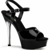 Pleaser ALLURE-609 Black Patent Heels Pole Shoes