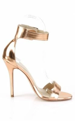 Pleaser AMUSE-10 Rose Gold Metallic PU Heels Pole Shoes