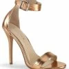 Pleaser AMUSE-10 Rose Gold Metallic PU Heels Pole Shoes