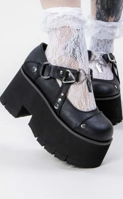 Demonia ASHES-33 Black Platform Mary Janes (Au Stock)