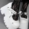 Demonia Shoes ASHES-33 White Platform Mary Janes